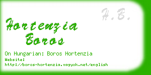 hortenzia boros business card